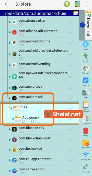Audiomack Mastery: Download and Transfer Unlimited Beats to Your Phone! 8 Locate the Audiomack file directory on x-plore